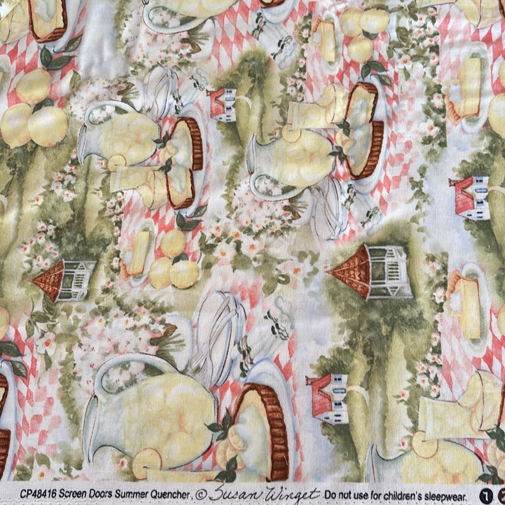 CHARMING!🍋SUSAN WINGET’S SCREEN DOOR SUMMER QUENCHER FABRIC #CP48416 - Picture 6 of 7